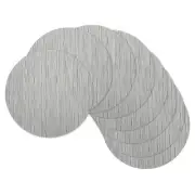 8 Pcs Placemats, 13.7 Inch PVC Table Mats, Bamboo Texture Surface, Silver Gray