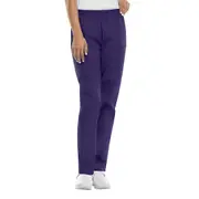 CHEROKEE Women's Elastic Waist Cargo Scrub Pants - Eggplant