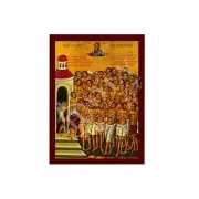 The 40 Holy Martyrs icon, Handmade Greek Orthodox icon Forty Martyrs of Sebaste,
