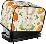 Easter Rabbit Butterfly Floral Print 2 Slice Toaster Cover Fingerprint Bread Maker Protectors,Kitchen Small Appliance Dust Cover
