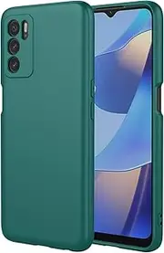 [TEYYOS] Soft Silicone Case for Oppo A16/Oppo A54s/Oppo A16s, Premium Ultra Thin Liquid Silicone Protective Case, Three Layers Shockproof Mobile Phone Case, Dark Green