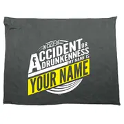Alcohol In Case Of Accident Or Drunkenness Personalised Your Name - Funny Novelty Soft Sport Microfiber Towel