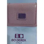 全新 BO DEREK百貨專櫃粉色短夾 折疊短夾