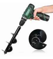 4 Sizes Garden Auger Drill Bit Tool Spiral Hole Digger Ground Drill Earth Drill Hk f26 5CMx22CM