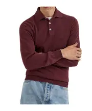 Brunello Cucinelli Long Sleeved Knitted Polo Shirt IT52,IT50,IT56,IT54,IT48,IT46 amaranth purple