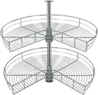 Blind Corner Cabinet Pull Out Organizer, 2-Tier Shelf Organizer Lazy Susan with