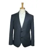 Club Monaco Flannel Wool Marzotto Blue Mens Blazer 42R 475$ NWT