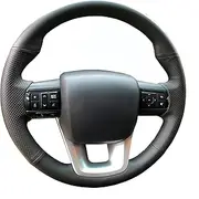 Hand-Stitched Car Steering Wheel Cover,for Toyota Fortuner Hilux 2015 2016-2018 2019,Microfiber Leather Steering Wheel Protector Wrap Accessories