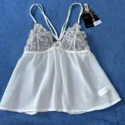 NWT Bluebella For Victoria’s Secret Cami-Sleep Lingerie Top LARGE-Ivory-Peach