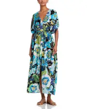Johnny Was Jenn Drawcord Kaftan Cover Up