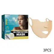 unbrand UV Protective Mask for Outdoor Moisturizing Hydrating Sun Face Patch 3D Sun Protection Face Mask 3pcs