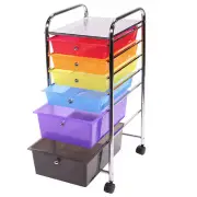 6 Colorful Drawer Rolling Organizer Cart Utility Mobile Trolley Chrome Scrapbook