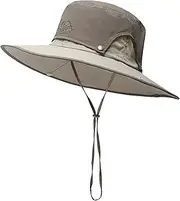 [CLSQLXYJZC] Summer Outdoor Fisherman Hat, Men's Big Brim Sunscreen Waterproof Breathable Increased Head Circumference Sun Hat, for Fishing Breathable Safari Boonie Hat