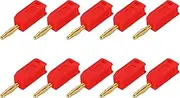 uxcell 10 Pcs 2mm Banana Plugs, 10A 7mm OD 26.5mm Length Speaker Wire Cable Plugs Connectors, Banana Jack Connector for Speaker Wire Audio Cable, Red