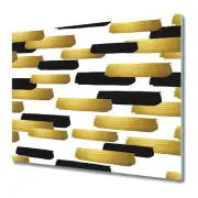 Tempered Glass Worktop Saver Gold and black stains Colourful Op Art 60x52