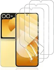 [Hhfcryst] Hydrogel Film for Samsung Galaxy Z Flip 6/5/4/3, Pack of 3, TPU Screen Protector HD Transparent Soft Protective Film (Not Tempered Glass)