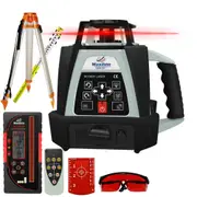 Maxiline Dual Grade Self Leveling Rotary Laser Level + Digital Receiver + Tripod Staff GSW201