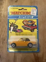 Matchbox Superfast # 6 Mercedes Tourer 1971 On England Card.