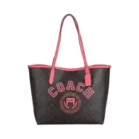 在飛比找momo購物網優惠-【COACH】COACH Varsity印花LOGO緹花PV