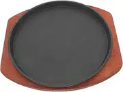 VALICLUD Cast Iron Barbecue Tray Griddle Pan for Stove Top Grill Pan for Indoor Cooking Griddle Cast Iron Plates Korean BBQ Grill Plate Toast Cake Mold Korean BBQ Cookware Wood