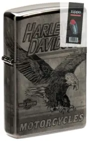 Zippo 48360 Harley Davidson Motorcycles Vintage Eagle Lighter + FLINT PACK