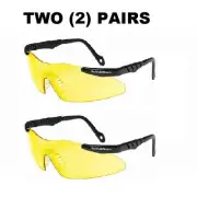 2 PAIRS Jackson Smith & Wesson Magnum 3G® Safety Glasses YELLOW LENS 19826