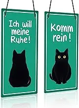 Putuo Decor PVC Door Sign Cat - Double Sided Come In/I Will My Calm Sign for Cat Lovers, Bedroom or Home Office