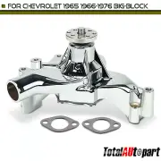 New Chrome Aluminum Big Block Long Water Pump w/ Gasket for Chevrolet 1965-1976