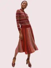 metallic stripe knit skirt