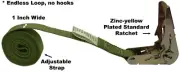 CTDUSA 1 Inch Wide Endless Loop Ratchet Strap. (no hooks)