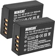 MINSHI NP-W126S NP W126 (2 Pack) Replacement Battery Compatible with Fujifilm X-T30 II 【7.2V 1800mAh】 High Performance Compatible Camera Battery 2023KM