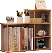 Creative Wooden Bookshelf, Desktop Book Organizer Rack, Office Desk Storage Shelf, Small Floor Book Storage Rack, Mini Countertop Bookcase, Suitable for Office, Desktop, Bedroom(Color:Walnut)