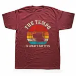 THE TEMPO IS THE I SAY IT IS FUNNY VINTAGE DRUMMER 禮物 T 恤圖案棉