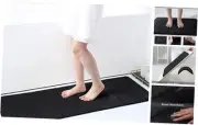 Memory Foam Soft Bath Mats - Non Slip Absorbent Bathroom Rugs 17" x 47" Black