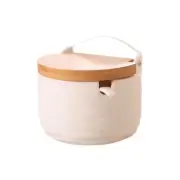 Elegant Ceramic Seasoning Containers with Lid and Spoon Kitchen