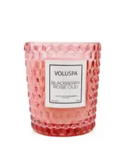 Voluspa Textured Glass Candle - Blackberry Rose Oud