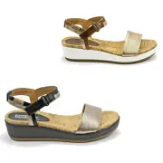 Women Pikolinos Mykonos Wedge Platform Leather Sandals NEW