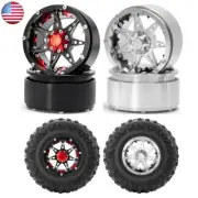 4x2.2'' Beadlock RC Rock Crawler Metal Wheel Rim Tire For 1/10 Axial Scx10 90046