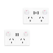 OZNALA FAST Charge Dual USB & Type-C Double Power Point GPO Wall outlet Supply SAA