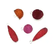 Single Bail Multi Sugar Druzy Silver Plated DIY Connector Wholesale Lot of 5 Pcs