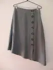 EB AND IVE Sage Green Aysmetrical Linen Skirt Size M (12AU) Casual Summer