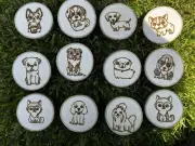 dogs dog lovers pet coasters handmade pyrography wood burning birthday gift tea
