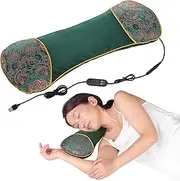 Wormwood Cervical Heating Pillow Velvet can be Disassembled and Washed Home Sleep Multi-Stage Combination Temperature controllable Neck Pillow (Green)