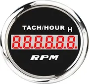 ZFGVGNMTYA 52mm Waterproof Digital Car Boat Tachometer Gauge 0-9999 RPM Tacho Meter with Engine Hours for 9~32V Car Tachometer(Model A BS)