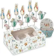 Anniversary House Peter Rabbit Cupcake Decorations Kit - 75 Cases, 12 Toppers, Cake Topper, AMZ015