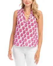 Karen Kane Sleeveless Ruffle Trim Top
