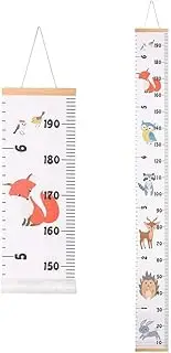 Growth Chart for Kids, Canvas Height Chart Ruler 76" x 7.9" Removable Wood Hanging Wall Ruler Measurement Chart for Home Decoration (Style B)
