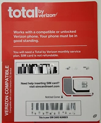 Total Wireless SIM card • Verizon Samsung Galaxy S20 Ultra 5G S20FE S20 Plus