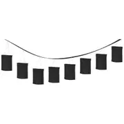 Jet Black Cylinder Paper Lantern Garland 3.65m
