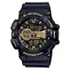 【CASIO 卡西歐】 G-SHOCK 街頭搖滾金屬風多層次運動錶GA-400GB-1A9_黑x金_51.9mm